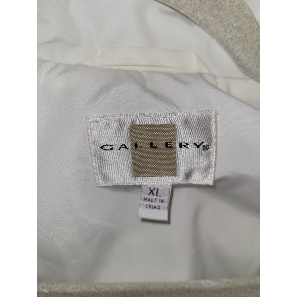 Gallery Womens White Quilted Snap Zip Front Utility Pristine Jacket Size XL - Picture 2 of 7